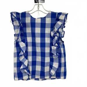 Whit Two Blue/White Gingham Tank Top | 100% Cotton XS